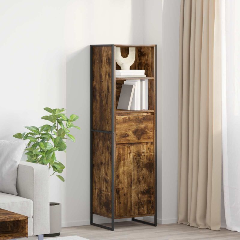 Casa si Gradina - Mobilier - Comode si corpuri - Comode - Dulap pentru carti cu sertar Stejar fumuriu 43 x 36 x 150.5 cm - Infinity.ro