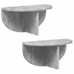 Casa si Gradina - Mobilier - Biblioteci si rafturi - Rafturi - Raft de perete Pe perete 2 pcs Gri din beton 38 x 19 x 19 cm - Infinity.ro