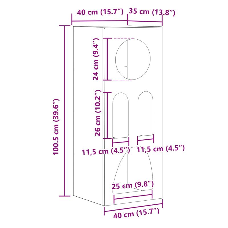 Casa si Gradina - Mobilier - Comode si corpuri - Comode - Bufet Gri din beton 40 x 35 x 100.5 cm Lemn compozit - Infinity.ro