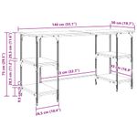 Casa si Gradina - Mobilier - Mese si birouri - Birouri - Birou cu raft Stejar Negru 140 x 50 x 75 cm Lemn compozit - Infinity.ro