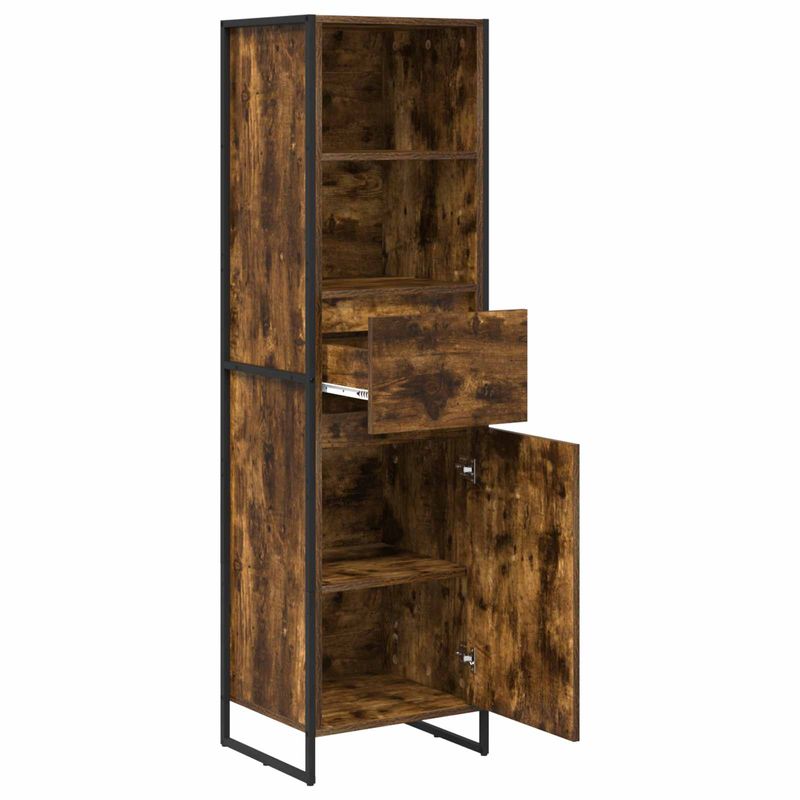 Casa si Gradina - Mobilier - Comode si corpuri - Comode - Dulap pentru carti cu sertar Stejar fumuriu 43 x 36 x 150.5 cm - Infinity.ro