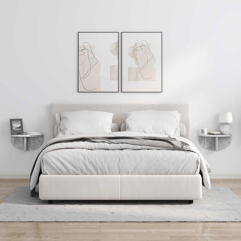 Casa si Gradina - Mobilier - Biblioteci si rafturi - Rafturi - Raft de perete Pe perete 2 pcs Gri din beton 38 x 19 x 19 cm - Infinity.ro