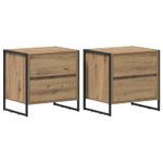 Casa si Gradina - Mobilier - Comode si corpuri - Noptiere - Noptiera 2 pcs Stejar artizanal 50 x 39.5 x 50 cm Lemn compozit - Infinity.ro