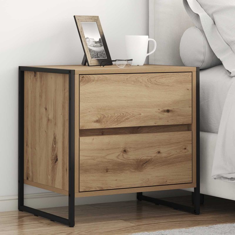Casa si Gradina - Mobilier - Comode si corpuri - Noptiere - Noptiera 2 pcs Stejar artizanal 50 x 39.5 x 50 cm Lemn compozit - Infinity.ro