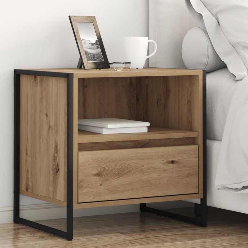 Casa si Gradina - Mobilier - Comode si corpuri - Noptiere - Noptiera Stejar artizanal 50 x 39,5 x 50 cm Lemn compozit - Infinity.ro