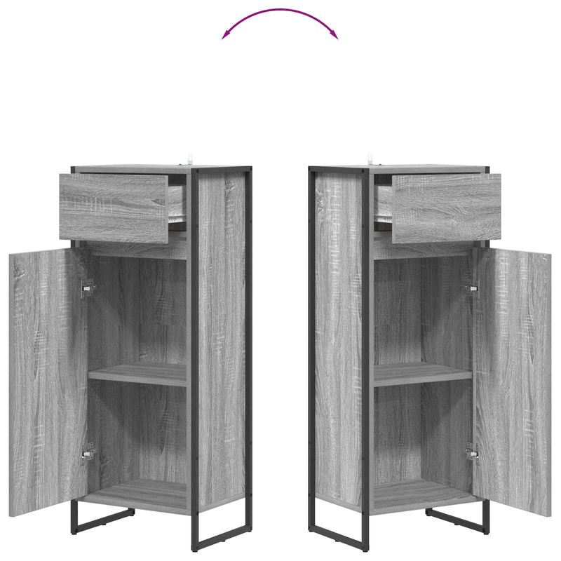 Casa si Gradina - Mobilier - Mobilier baie - Corpuri baie - Dulap de Baie cu usa Gri Sonoma 40 x 30 x 100 cm Lemn compozit - Infinity.ro