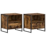 Casa si Gradina - Mobilier - Comode si corpuri - Noptiere - Noptiera 2 pcs Stejar fumuriu 50 x 39,5 x 50 cm Lemn compozit - Infinity.ro