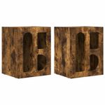 Casa si Gradina - Mobilier - Comode si corpuri - Noptiere - Noptiera 2 pcs Stejar fumuriu 40 x 35 x 50 cm Lemn compozit - Infinity.ro