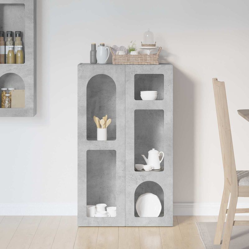 Casa si Gradina - Mobilier - Comode si corpuri - Comode - Bufet Gri din beton 59 x 35 x 100,5 cm Lemn compozit - Infinity.ro