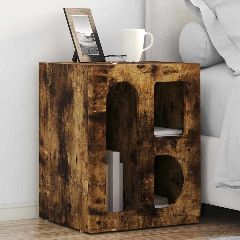 Casa si Gradina - Mobilier - Comode si corpuri - Noptiere - Noptiera 2 pcs Stejar fumuriu 40 x 35 x 50 cm Lemn compozit - Infinity.ro