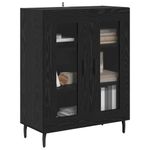 Casa si Gradina - Mobilier - Comode si corpuri - Comode - Bufet Stejar Negru 69,5 x 34 x 90 cm Lemn compozit - Infinity.ro