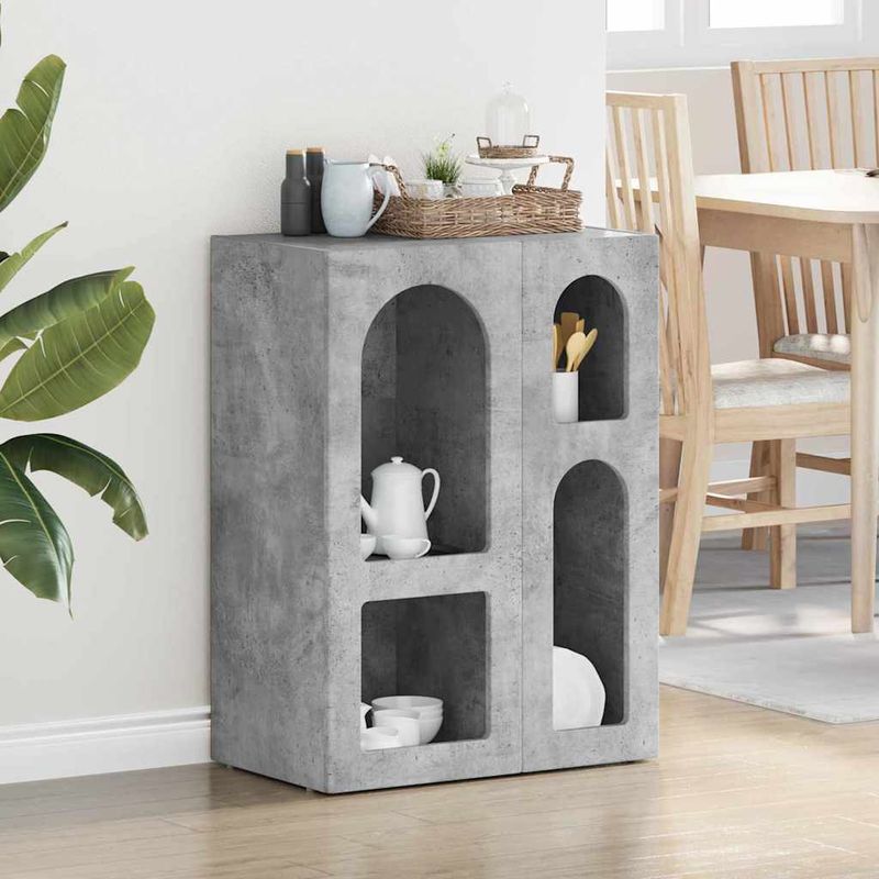 Casa si Gradina - Mobilier - Comode si corpuri - Comode - Bufet Gri din beton 59 x 35 x 80.5 cm Lemn compozit - Infinity.ro