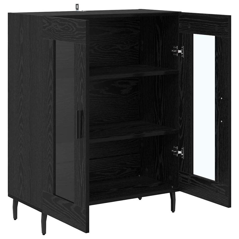 Casa si Gradina - Mobilier - Comode si corpuri - Comode - Bufet Stejar Negru 69,5 x 34 x 90 cm Lemn compozit - Infinity.ro