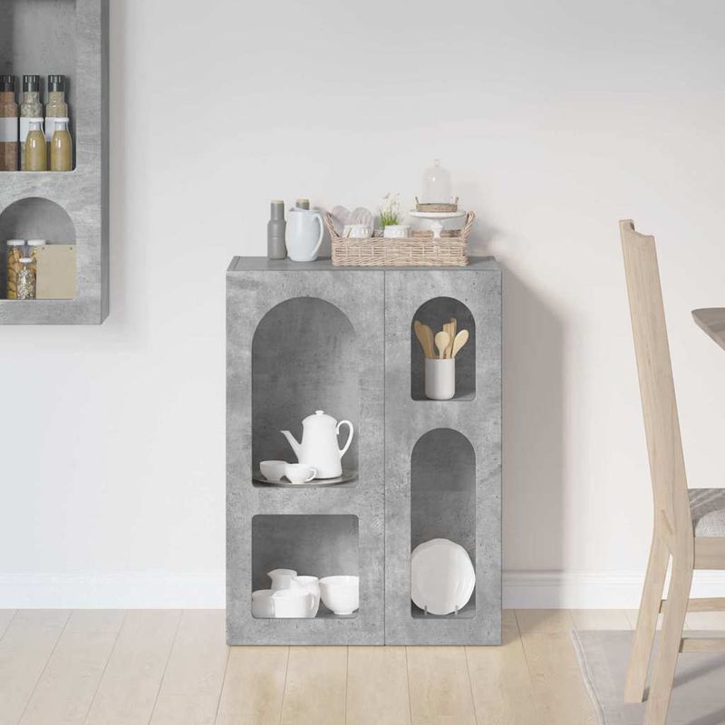 Casa si Gradina - Mobilier - Comode si corpuri - Comode - Bufet Gri din beton 59 x 35 x 80.5 cm Lemn compozit - Infinity.ro