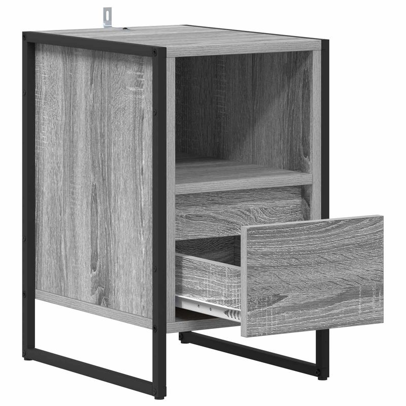 Casa si Gradina - Mobilier - Comode si corpuri - Noptiere - Noptiera cu sertar Gri Sonoma 39,5 x 30 x 50 cm Lemn compozit - Infinity.ro