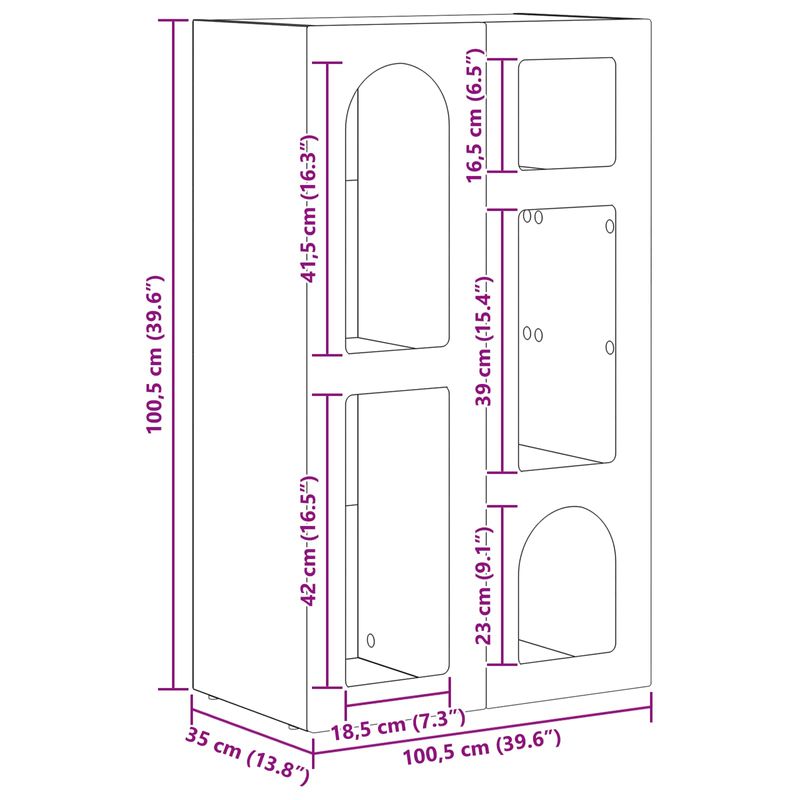 Casa si Gradina - Mobilier - Comode si corpuri - Comode - Bufet Gri din beton 59 x 35 x 100,5 cm Lemn compozit - Infinity.ro