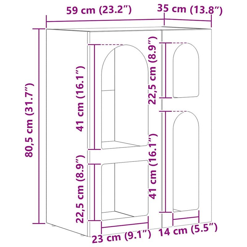 Casa si Gradina - Mobilier - Comode si corpuri - Comode - Bufet Gri din beton 59 x 35 x 80.5 cm Lemn compozit - Infinity.ro