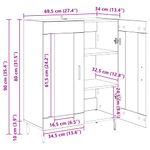 Casa si Gradina - Mobilier - Comode si corpuri - Comode - Bufet Stejar Artizanal 69,5 x 34 x 90 cm Lemn compozit - Infinity.ro
