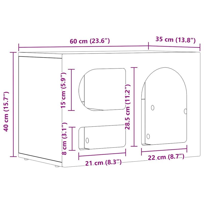 Casa si Gradina - Mobilier - Comode si corpuri - Comode - Cabinet TV Stejar fumuriu 60 x 35 x 40 cm Lemn compozit - Infinity.ro