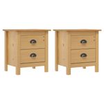 Casa si Gradina - Mobilier - Comode si corpuri - Noptiere - Noptiere Hill, 2 buc., 46x35x49,5 cm, lemn masiv de pin - Infinity.ro