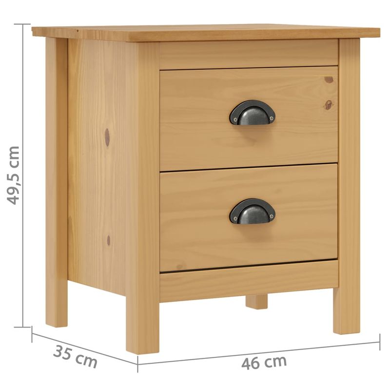 Casa si Gradina - Mobilier - Comode si corpuri - Noptiere - Noptiere Hill, 2 buc., 46x35x49,5 cm, lemn masiv de pin - Infinity.ro