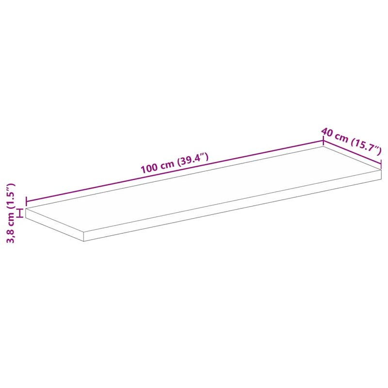 Casa si Gradina - Mobilier - Feronerie si accesorii mobila - Blat de masa, 100x40x3,8cm, dreptunghiular, lemn masiv reciclat - Infinity.ro