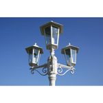 Casa si Gradina - Corpuri si surse de iluminat - Iluminat exterior - Felinare - Felinar de gradina Kingston cu 3 brate 215 cm Alb - Infinity.ro
