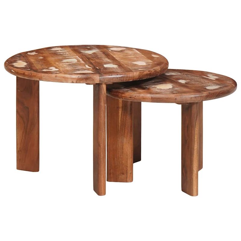 Casa si Gradina - Mobilier - Mese si birouri - Masute de cafea - Mese de Cafea Nesting 2 pcs Multicolour Lemn recuperat solid - Infinity.ro