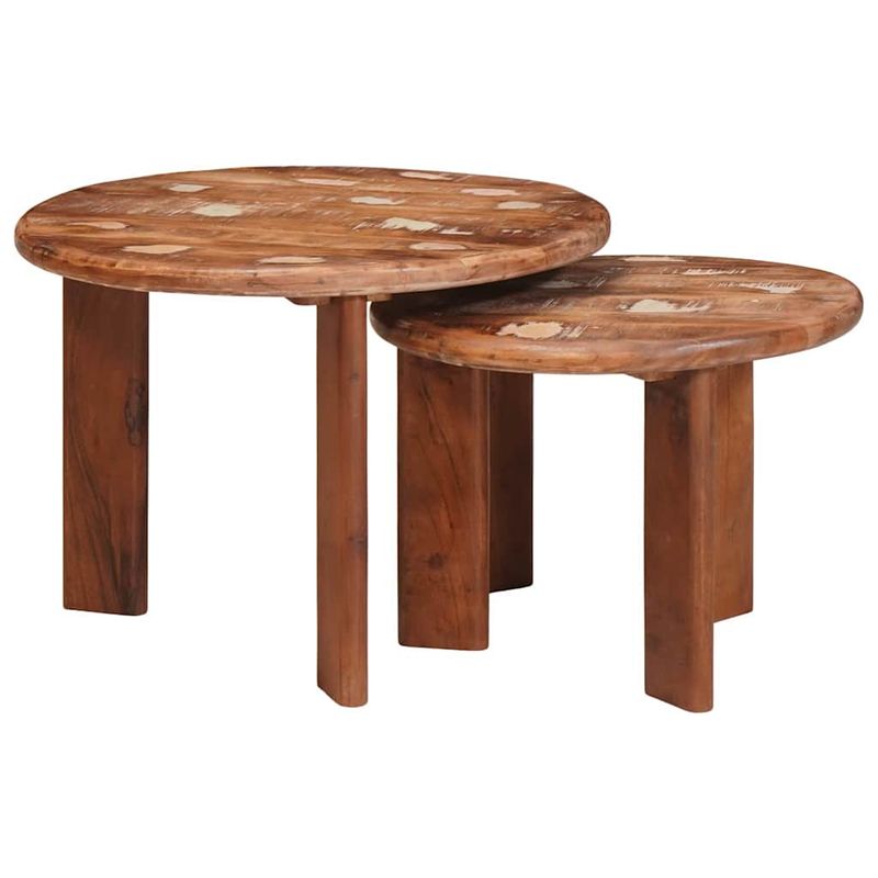 Casa si Gradina - Mobilier - Mese si birouri - Masute de cafea - Mese de Cafea Nesting 2 pcs Multicolour Lemn recuperat solid - Infinity.ro