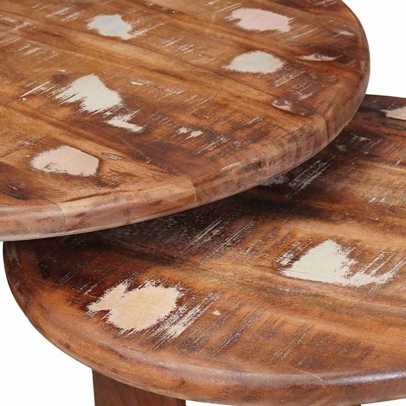 Casa si Gradina - Mobilier - Mese si birouri - Masute de cafea - Mese de Cafea Nesting 2 pcs Multicolour Lemn recuperat solid - Infinity.ro