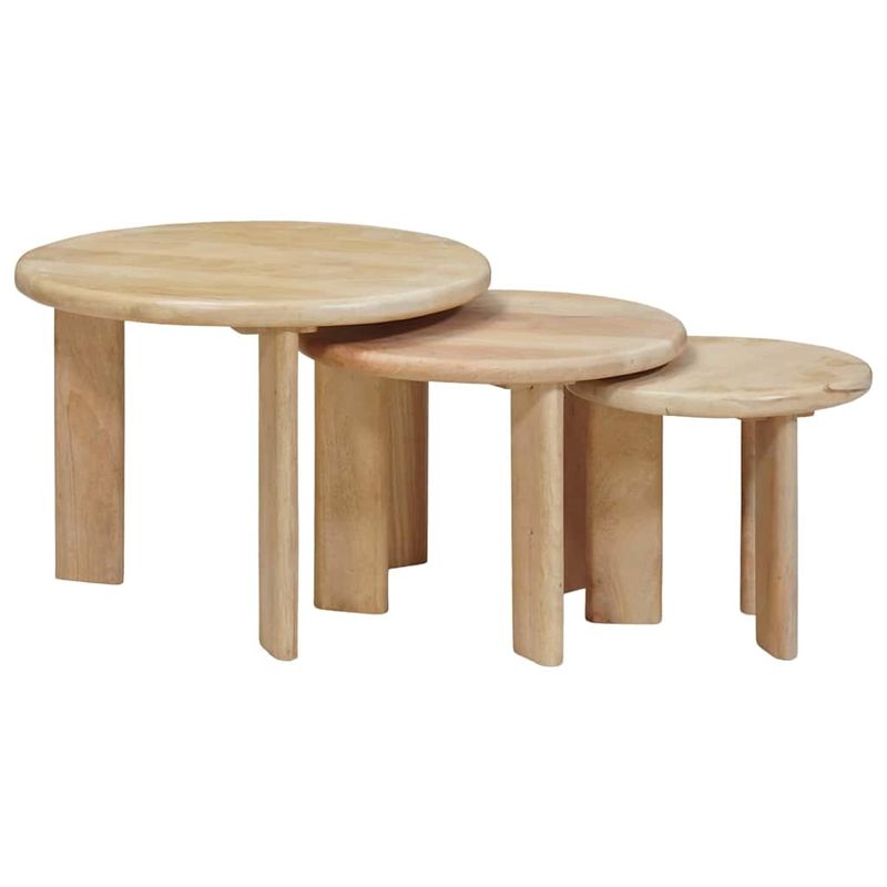 Casa si Gradina - Mobilier - Mese si birouri - Masute de cafea - Mese de Cafea Nesting 3 pcs Negru Lemn de mango solid - Infinity.ro