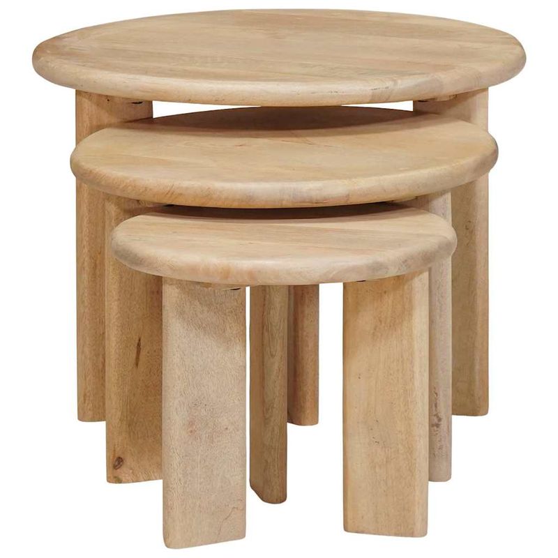 Casa si Gradina - Mobilier - Mese si birouri - Masute de cafea - Mese de Cafea Nesting 3 pcs Negru Lemn de mango solid - Infinity.ro