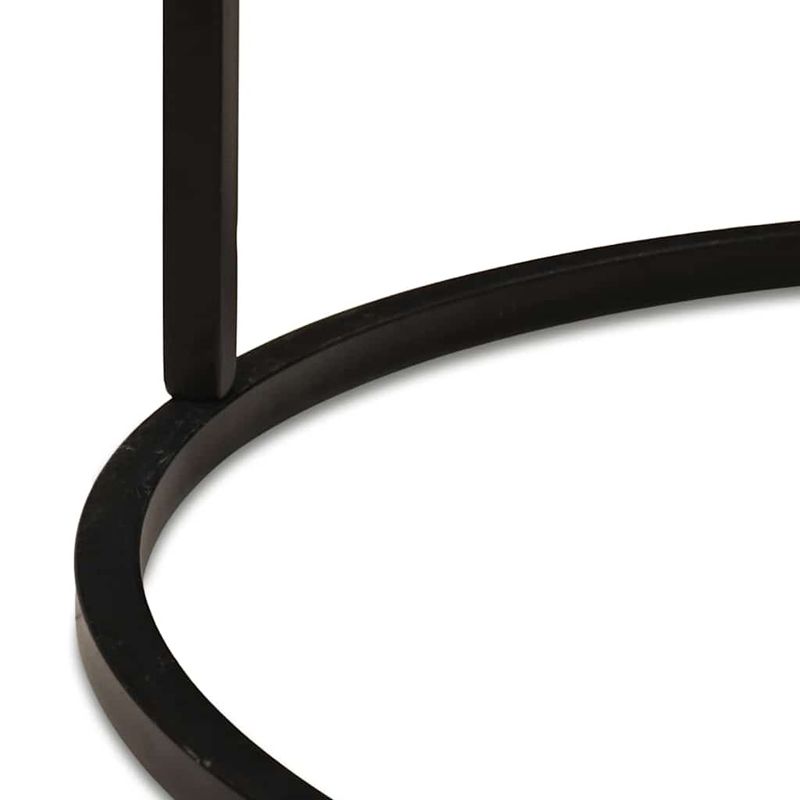 Casa si Gradina - Mobilier - Mese si birouri - Masute de cafea - Mese de Cafea Nesting 2 pcs Negru Lemn masiv de mango si otel - Infinity.ro