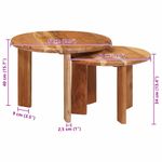 Casa si Gradina - Mobilier - Mese si birouri - Masute de cafea - Mese de Cafea Nesting 2 pcs Maro Lemn Solid de Acacia - Infinity.ro