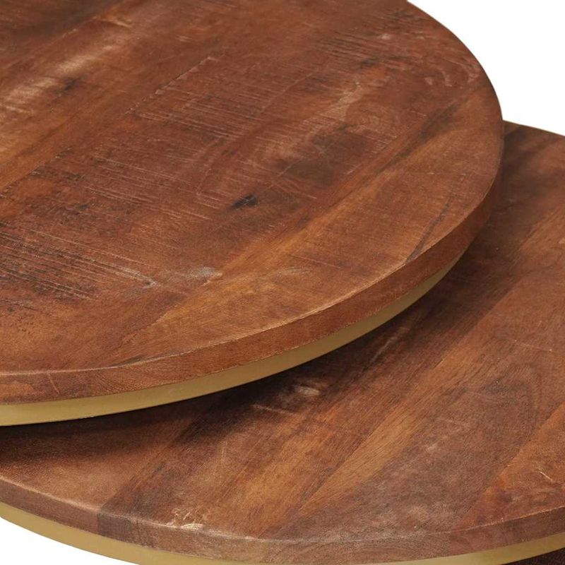 Casa si Gradina - Mobilier - Mese si birouri - Masute de cafea - Mese de Cafea Nesting 3 pcs Lemn masiv de mango si otel - Infinity.ro