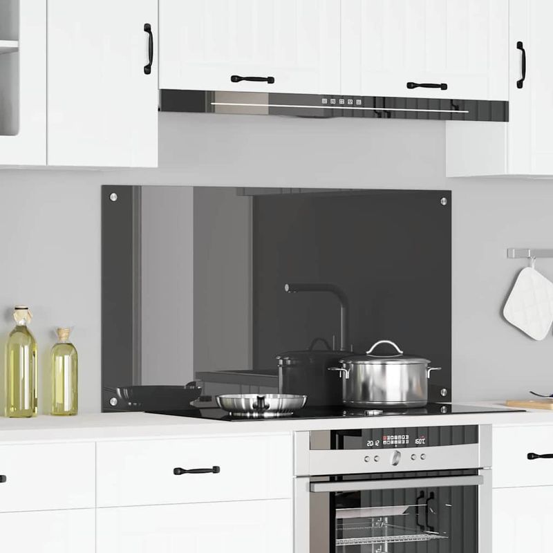 Casa si Gradina - Mobilier - Comode si corpuri - Corpuri bucatarie - Contrablat bucatarie gri inchis 110x60x0.6 cm sticla securizata - Infinity.ro