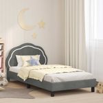Casa si Gradina - Mobilier - Paturi si accesorii - Paturi - Cadru de pat pentru copii cu spatar Gri inchis 80 x 200 cm - Infinity.ro