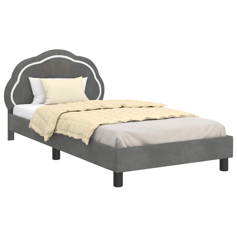 Casa si Gradina - Mobilier - Paturi si accesorii - Paturi - Cadru de pat pentru copii cu spatar Gri inchis 80 x 200 cm - Infinity.ro