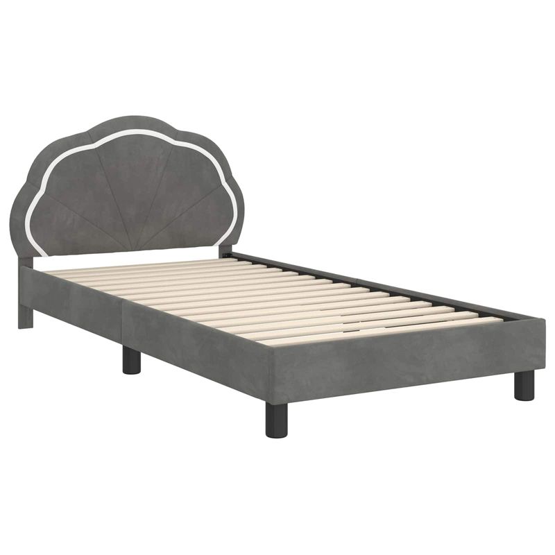 Casa si Gradina - Mobilier - Paturi si accesorii - Paturi - Cadru de pat pentru copii cu spatar Gri inchis 80 x 200 cm - Infinity.ro