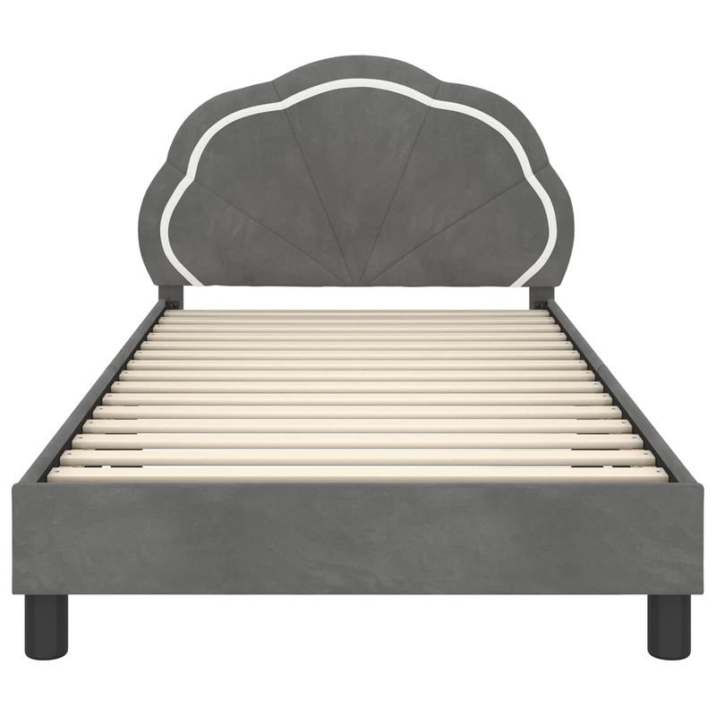 Casa si Gradina - Mobilier - Paturi si accesorii - Paturi - Cadru de pat pentru copii cu spatar Gri inchis 80 x 200 cm - Infinity.ro