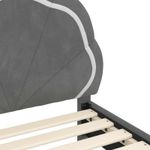 Casa si Gradina - Mobilier - Paturi si accesorii - Paturi - Cadru de pat pentru copii cu spatar Gri inchis 80 x 200 cm - Infinity.ro