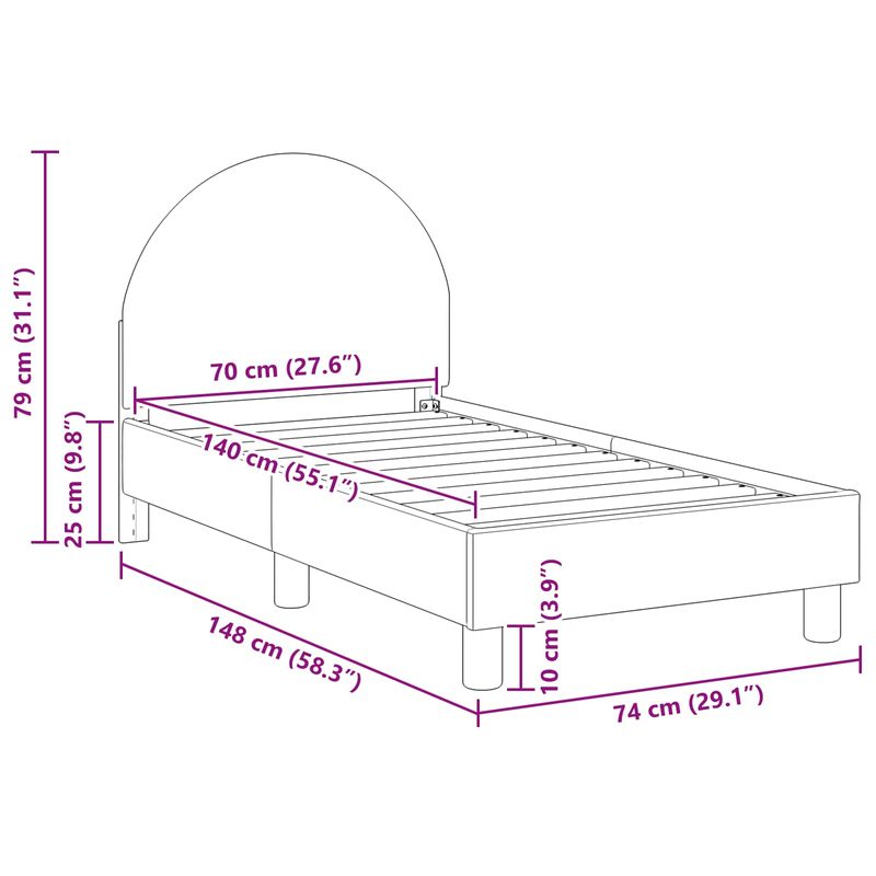 Casa si Gradina - Mobilier - Paturi si accesorii - Paturi - Cadru de pat pentru copii cu spatar Roz 70 x 140 cm - Infinity.ro