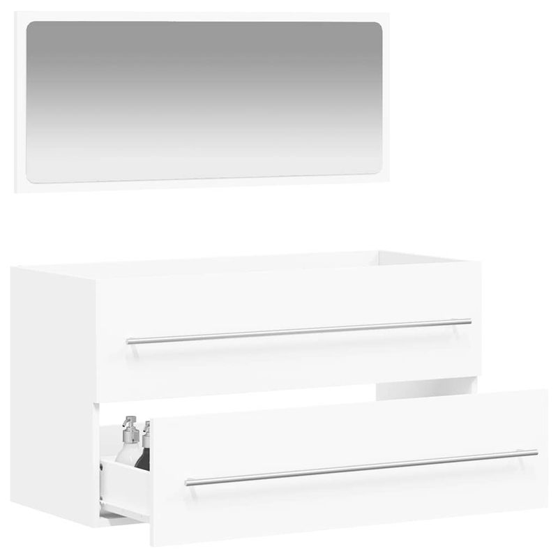 Casa si Gradina - Mobilier - Mobilier baie - Comode baie - Dulap de baie cu oglinda, alb, lemn prelucrat - Infinity.ro
