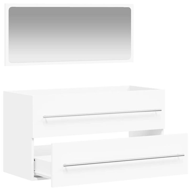 Casa si Gradina - Mobilier - Mobilier baie - Comode baie - Dulap de baie cu oglinda, alb, lemn prelucrat - Infinity.ro