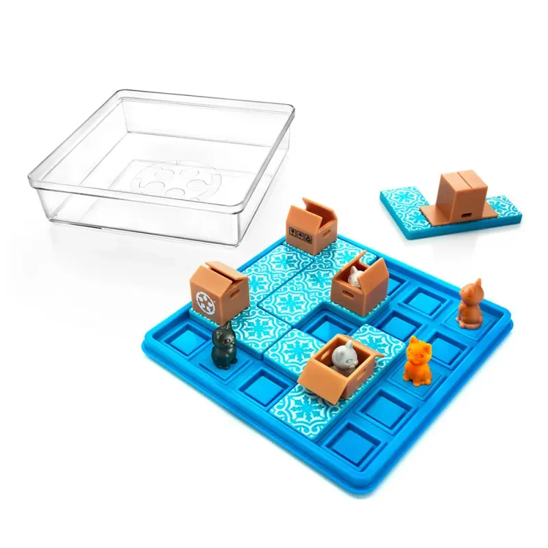 Jucarii, Copii si Bebe - Jucarii si jocuri - Jocuri si puzzle - Jocuri de societate - Joc de societate Cats and Boxes – Joc de logica cu 60 de provocari (editie in limba romana) - Infinity.ro