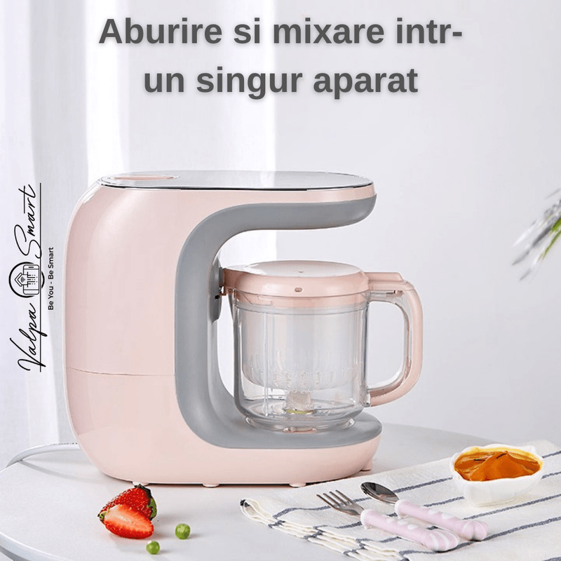 Electronice si Electrocasnice - Electrocasnice bucatarie - Aparate de gatit & desert - Aparate de gatit cu aburi - Aparat de gatit cu aburi si blender, ValpaSmart, Panou Tactil, Capacitate 300ml, Material Tritan fara BPA - Infinity.ro
