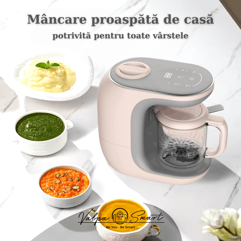 Electronice si Electrocasnice - Electrocasnice bucatarie - Aparate de gatit & desert - Aparate de gatit cu aburi - Aparat de gatit cu aburi si blender, ValpaSmart, Panou Tactil, Capacitate 300ml, Material Tritan fara BPA - Infinity.ro