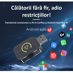 Auto si Moto - Electronice auto - Multimedia auto - Adaptor wireless CarPlay & Android Auto 2-in-1 ZYTEQ®️ Q1M, iOS 10+/Android 11+, WiFi 5GHz, Plug-and-Play, negru - Infinity.ro