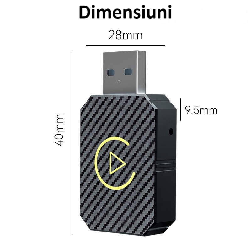 Auto si Moto - Electronice auto - Multimedia auto - Adaptor wireless CarPlay & Android Auto 2-in-1 ZYTEQ®️ Q1M, iOS 10+/Android 11+, WiFi 5GHz, Plug-and-Play, negru - Infinity.ro