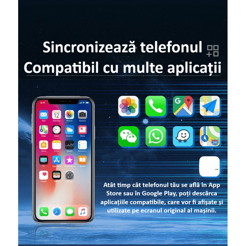 Auto si Moto - Electronice auto - Multimedia auto - Adaptor wireless CarPlay & Android Auto 2-in-1 ZYTEQ®️ Q1M, iOS 10+/Android 11+, WiFi 5GHz, Plug-and-Play, negru - Infinity.ro